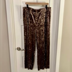 Light purple velvet wide leg pants from Cider.